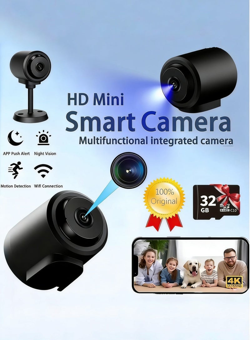 WIFI Surveillance Cameras - Compact indoor plug-in smart security camera, 4K HD video, night vision, motion detection, two-way audio, easy set up, win 32GB memory card) - Image 1